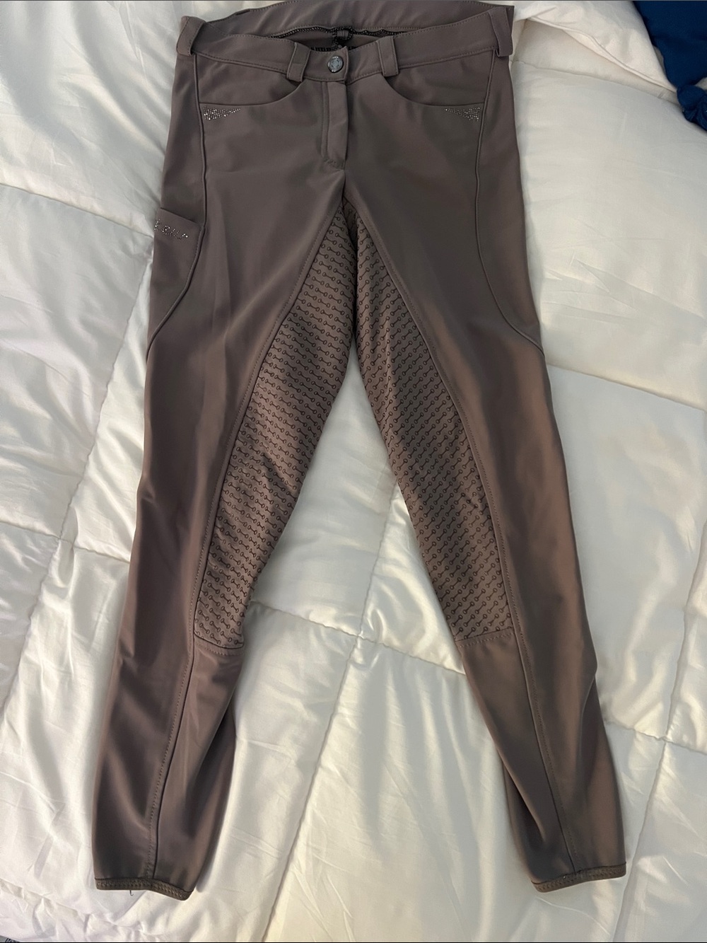 Pikeur Laure GR 38/6Taupe Equitation Breeches with Rhinestone Logo - Picture 6 of 16